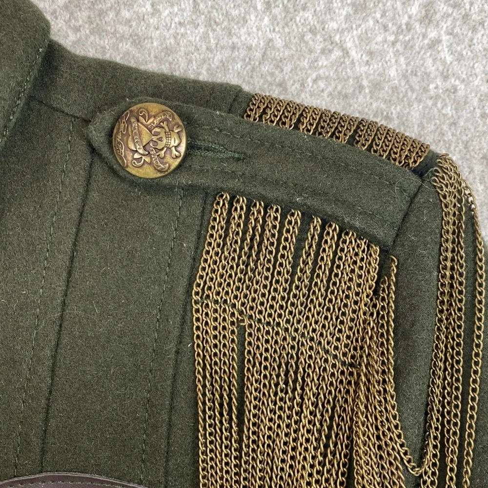 Vtg Ed Hardy military style jacket S Christian Audigier wool blend steampunk Y2K - Picture 8 of 12